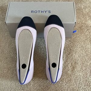 Rothys flats the square beige/black size 9.5